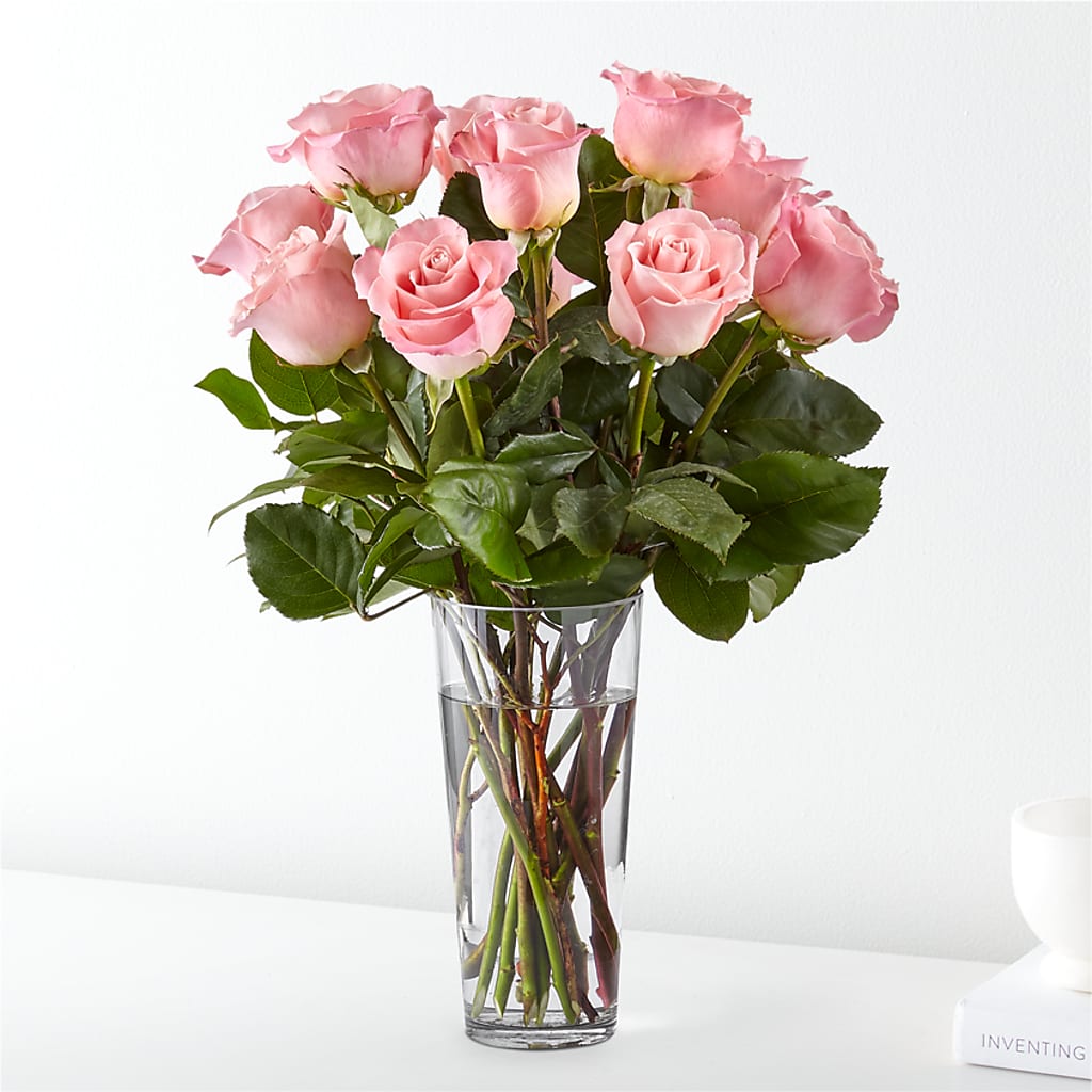 Long Stem Pink Rose Bouquet – Cottage Floral Llc, Versailles MO