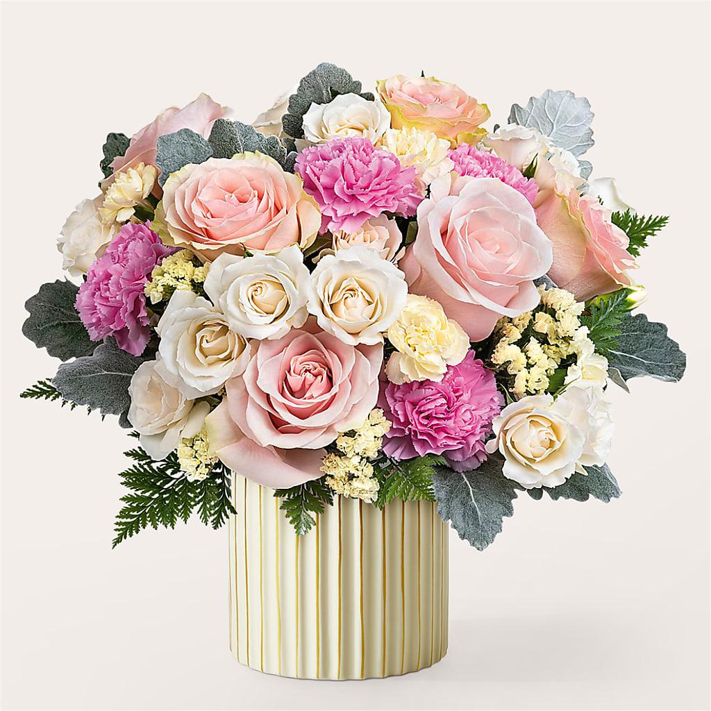 Blissful Moments Bouquet with Ivory Vase – Cottage Floral Llc, Versailles MO