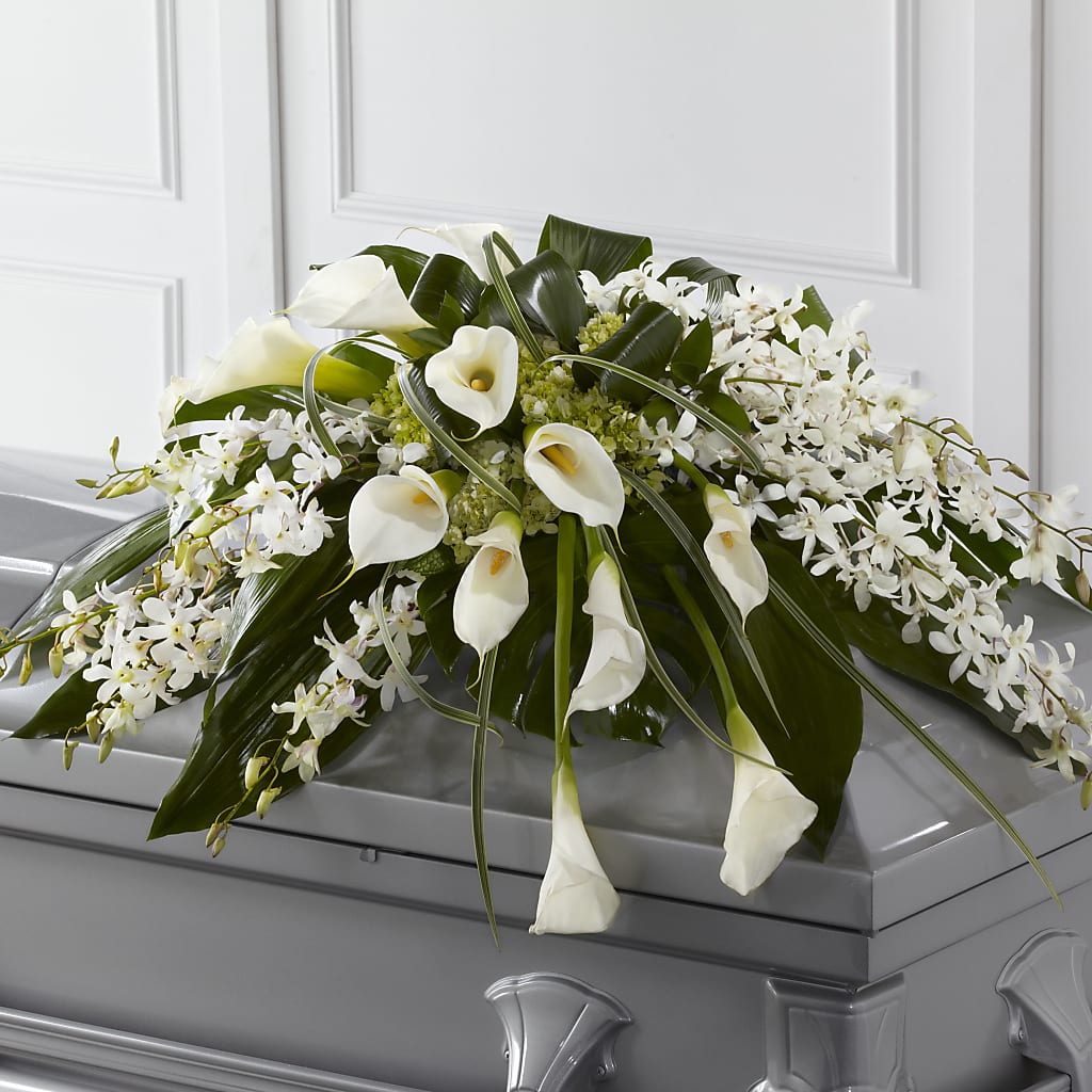 Angel Wings Casket Spray – Cottage Floral Llc, Versailles MO