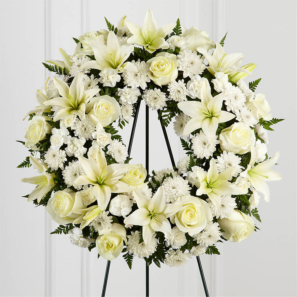 Treasured Tribute Wreath – Cottage Floral Llc, Versailles MO