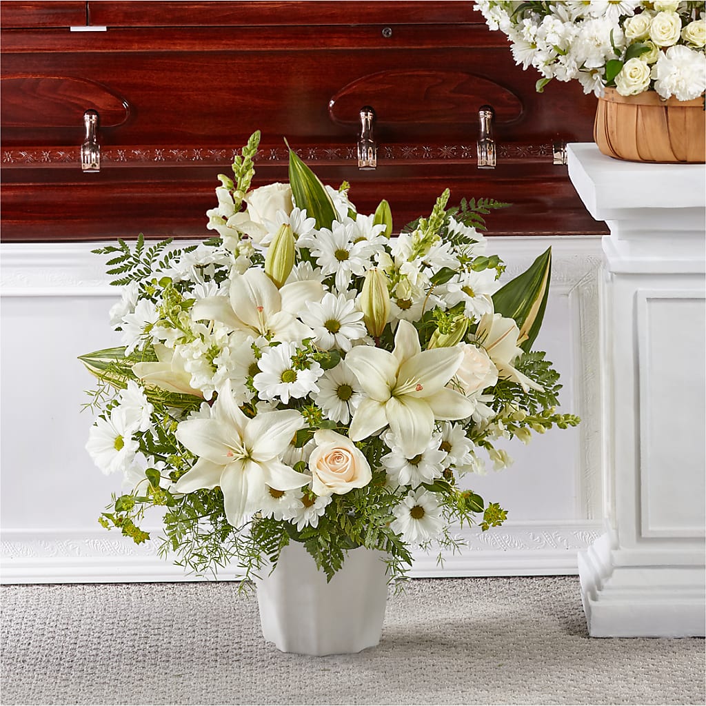 Thoughts of Tranquility Floor Basket – Cottage Floral Llc, Versailles MO