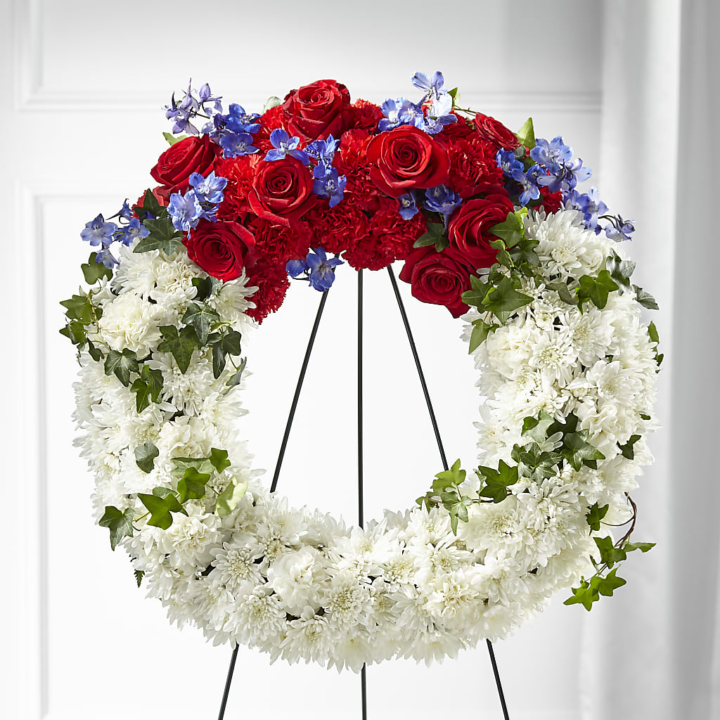 Patriotic Passion Wreath – Cottage Floral Llc, Versailles MO