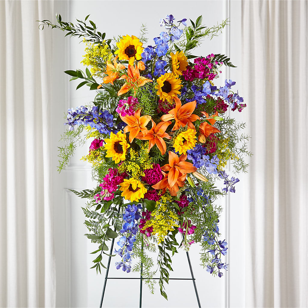 Sunlit Memories Standing Spray (Standard) – Cottage Floral Llc, Versailles MO