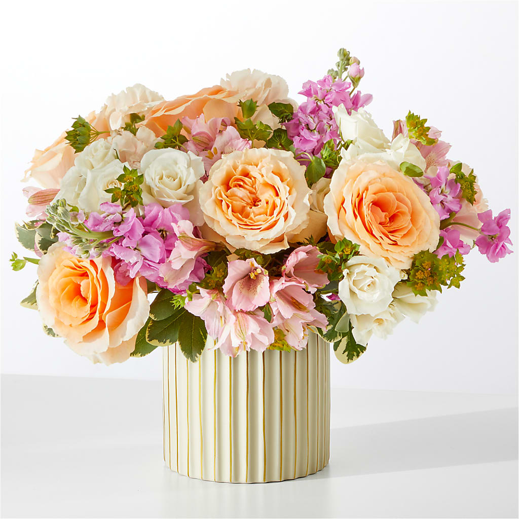 Paradise Bouquet with Ivory Vase – Cottage Floral Llc, Versailles MO