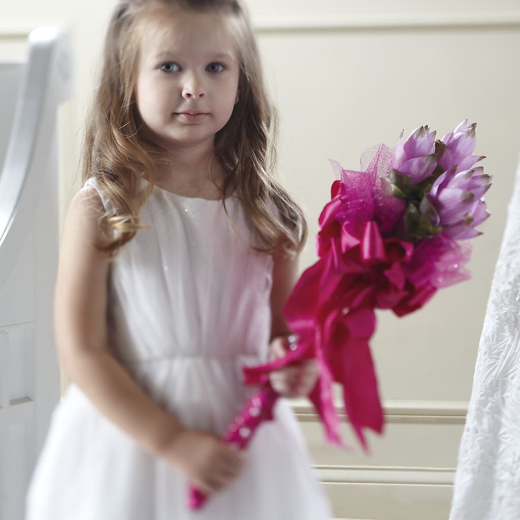 Sparkle Pink Flower Girl Bouquet – Cottage Floral Llc, Versailles MO