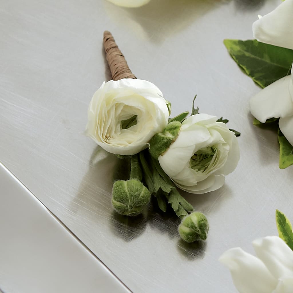 White Ranunculus Boutonniere – Cottage Floral Llc, Versailles MO
