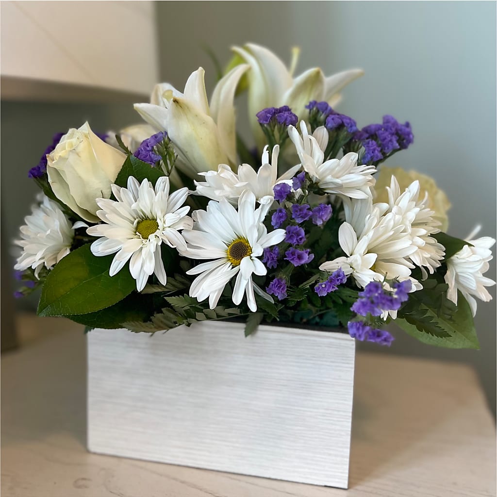 Beyond Blue Box Bouquet –  Cottage Floral Llc, Versailles MO