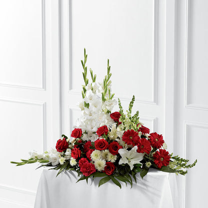 Crimson & White Arrangement –  Cottage Floral Llc, Versailles MO