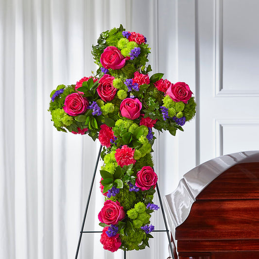 Tribute Rose Floral Cross –  Cottage Floral Llc, Versailles MO
