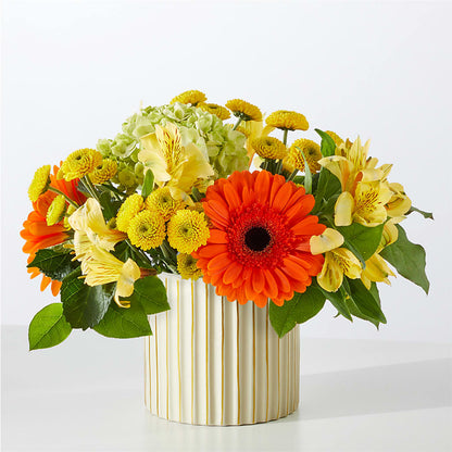 Autumn Sunshine Bouquet with Ivory Vase –  Cottage Floral Llc, Versailles MO