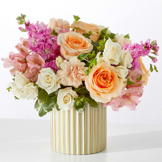 Paradise Bouquet with Ivory Vase –  Cottage Floral Llc, Versailles MO