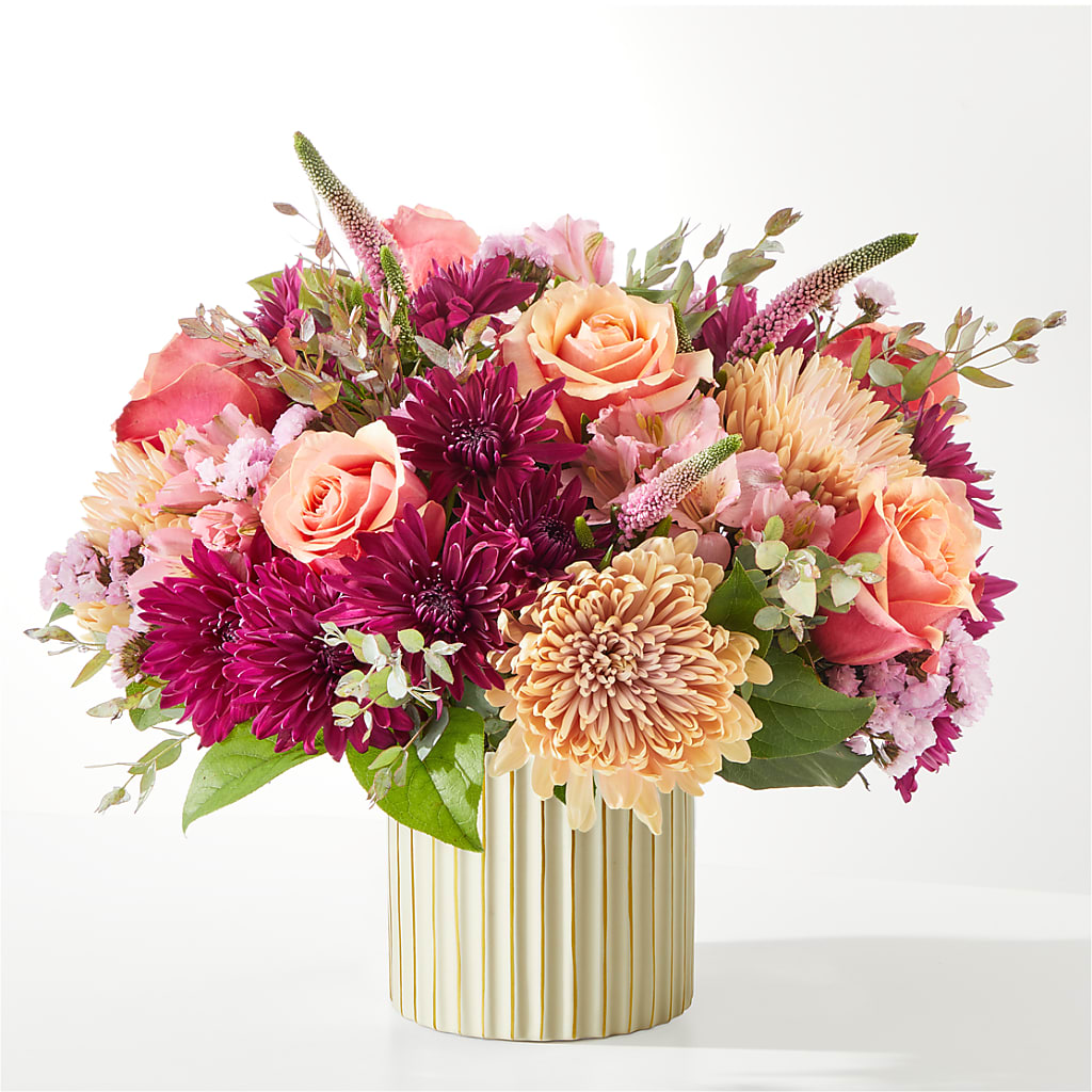 Berry Cobbler Bouquet with Ivory Vase –  Cottage Floral Llc, Versailles MO