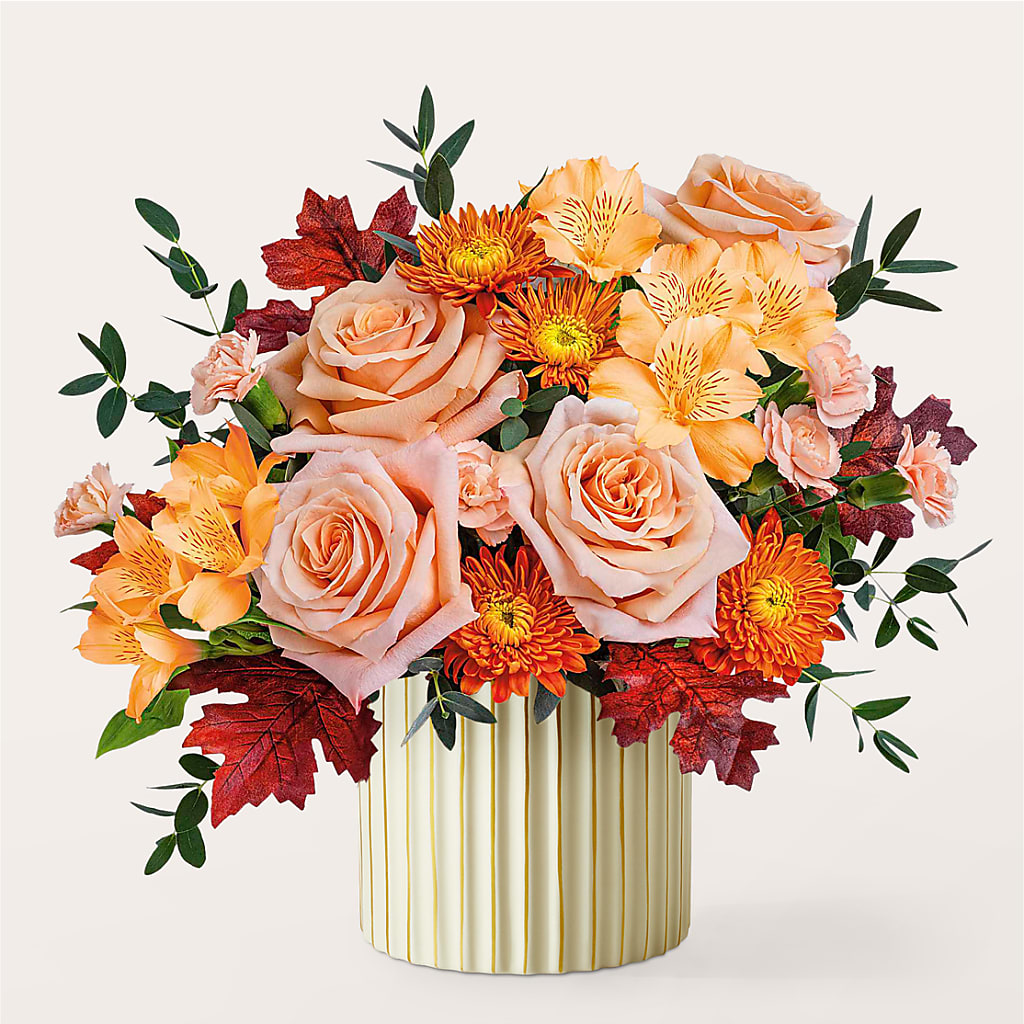 Spiced Latte Bouquet with Ivory Vase –  Cottage Floral Llc, Versailles MO