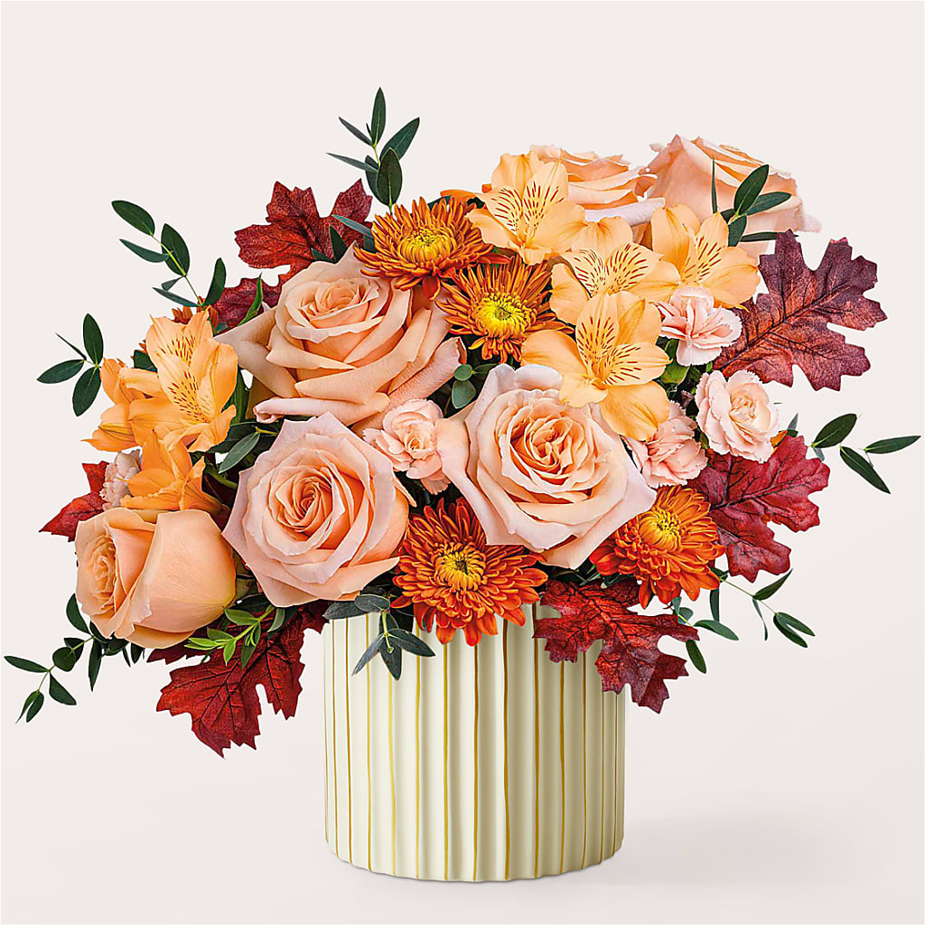 Spiced Latte Bouquet with Ivory Vase –  Cottage Floral Llc, Versailles MO