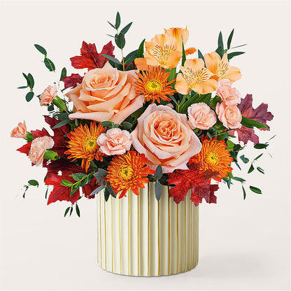 Spiced Latte Bouquet with Ivory Vase –  Cottage Floral Llc, Versailles MO