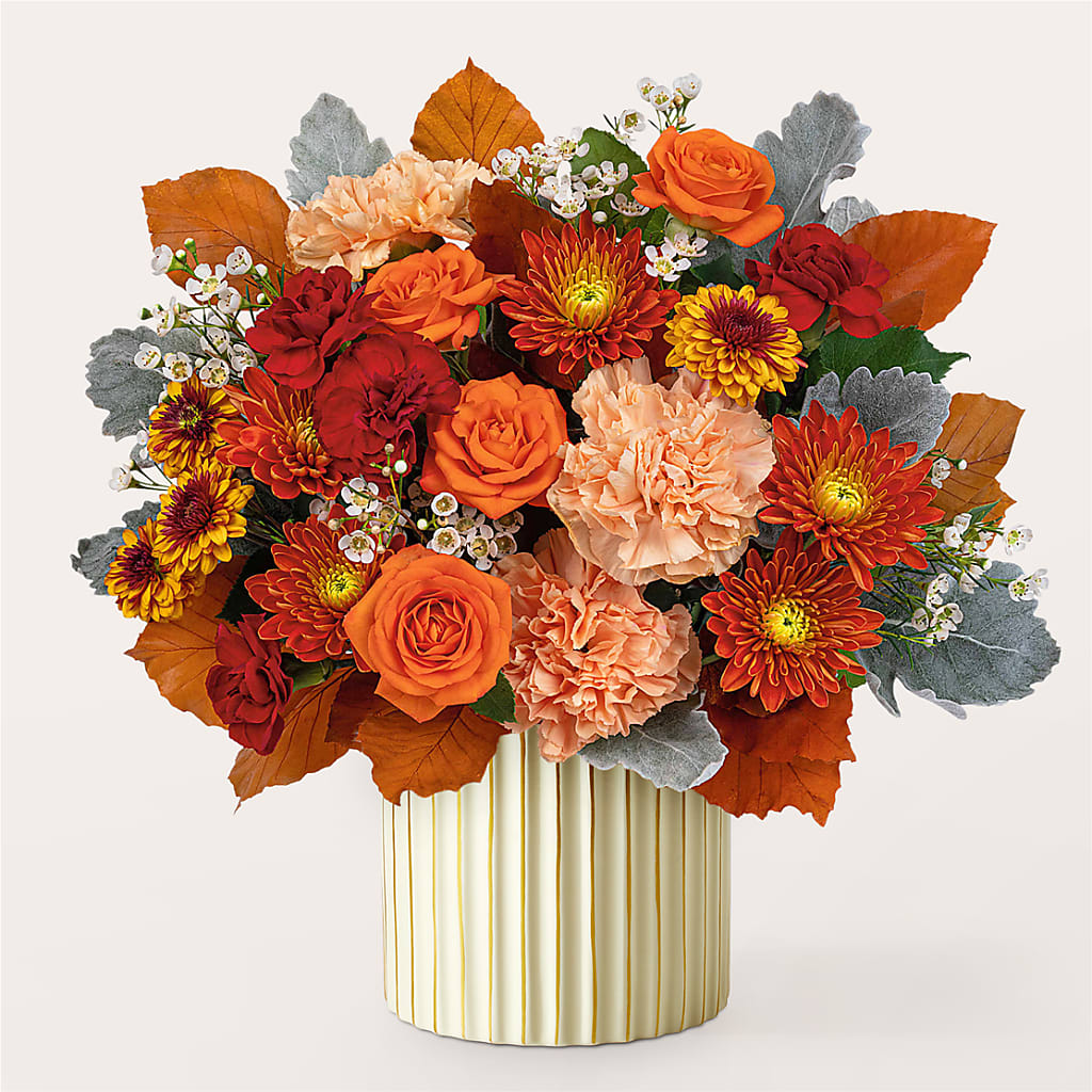 Merlot Bouquet with Ivory Vase –  Cottage Floral Llc, Versailles MO