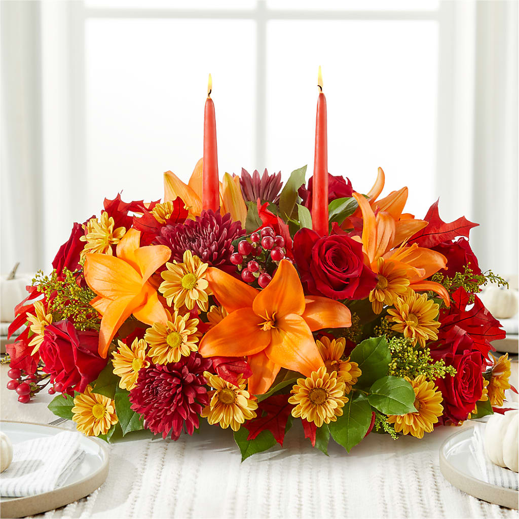 Autumn's Embrace Centerpiece –  Cottage Floral Llc, Versailles MO