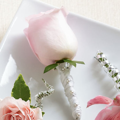 Pink Rose Boutonniere –  Cottage Floral Llc, Versailles MO