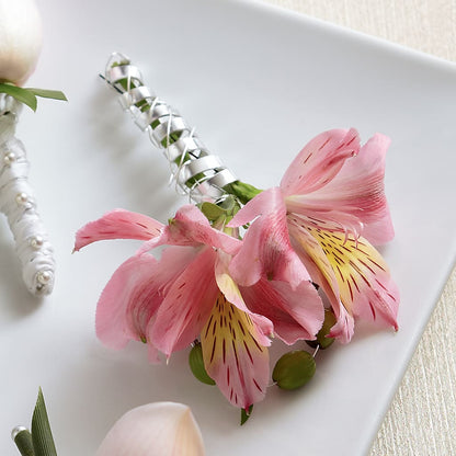 Pink Peruvian Lily Boutonniere –  Cottage Floral Llc, Versailles MO