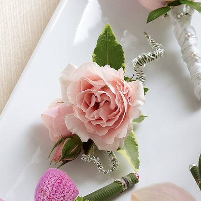 Pink Spray Rose Boutonniere –  Cottage Floral Llc, Versailles MO