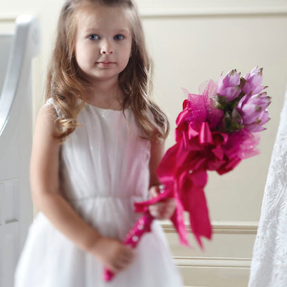 Sparkle Pink Flower Girl Bouquet –  Cottage Floral Llc, Versailles MO