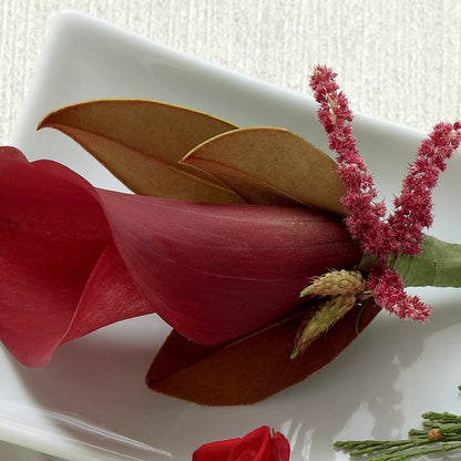 Red Calla Boutonniere –  Cottage Floral Llc, Versailles MO