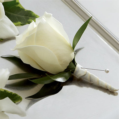 White Rose Boutonniere –  Cottage Floral Llc, Versailles MO